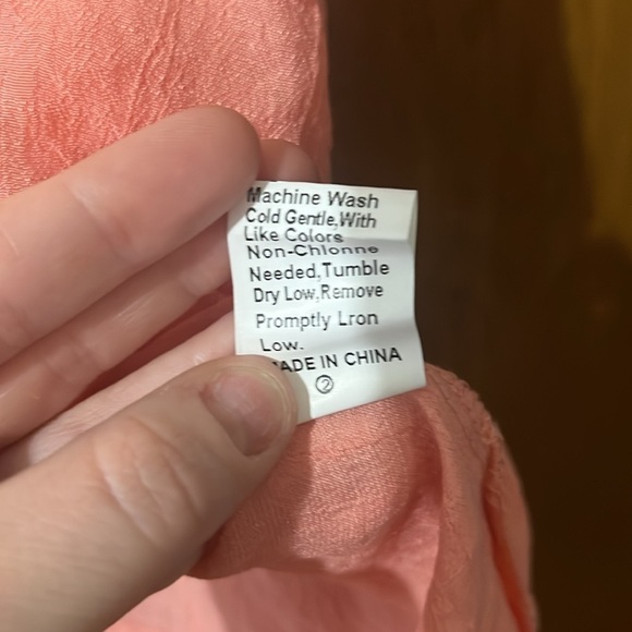 Plus Solid Batwing Sleeve Blouse. Salmon pink color. - Picture 10 of 10